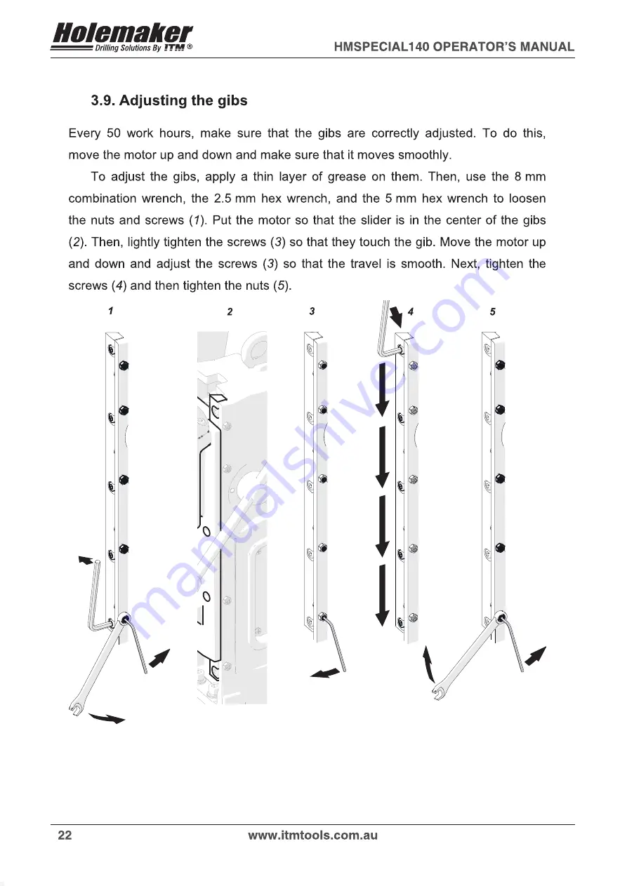 HOLEMAKER HMSPECIAL140 Скачать руководство пользователя страница 22