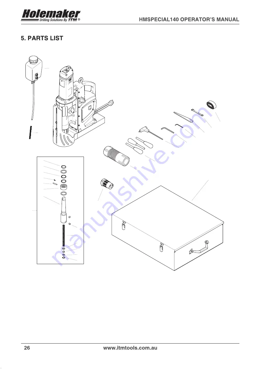 HOLEMAKER HMSPECIAL140 Operator'S Manual Download Page 26