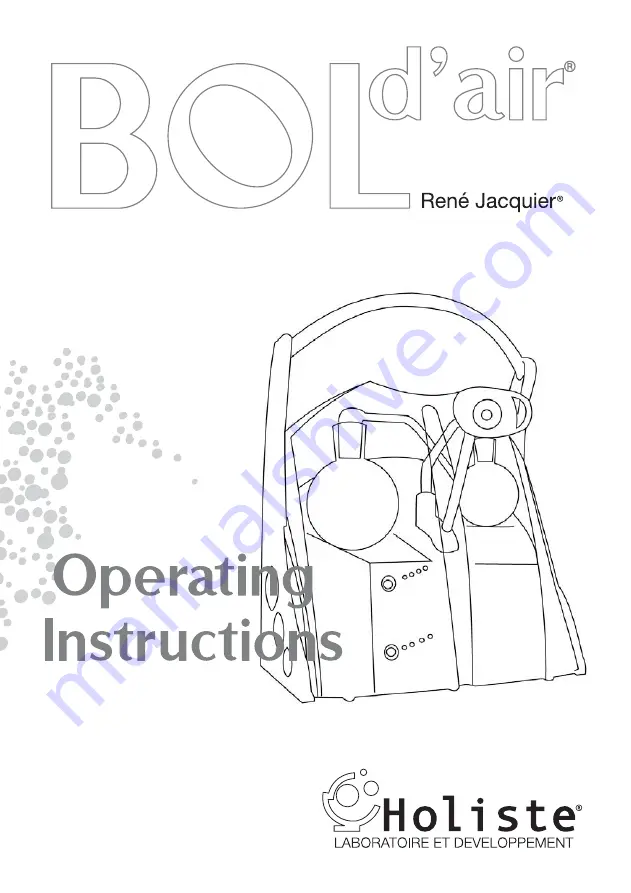 Holiste Bold'air Tonic Operating Instructions Manual Download Page 1