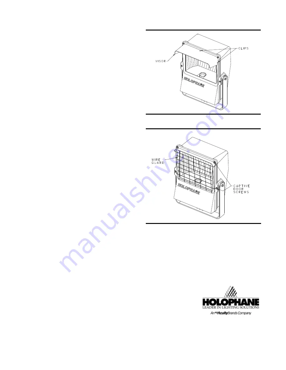 HOLOPHANE Predator Medium Floodlight Marine Installation And Maintenance Manual Download Page 4