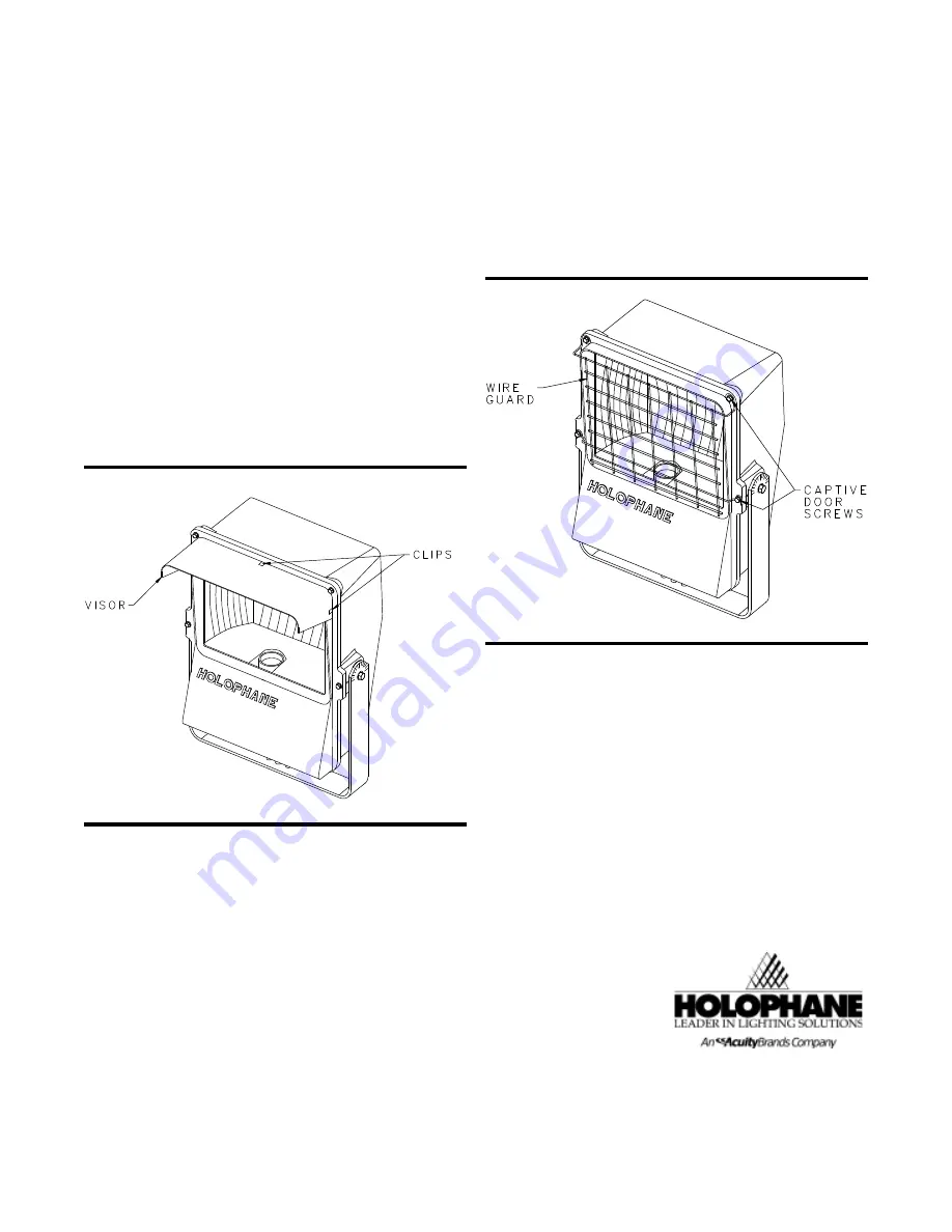 HOLOPHANE Predator Small Floodlight Marine Installation And Maintenance Manual Download Page 4