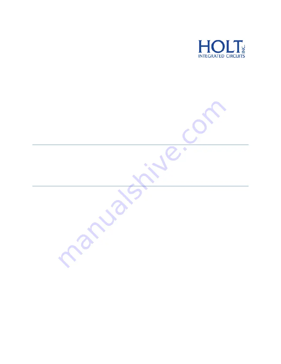 HOLT HI-8476 Quick Start Manual Download Page 1