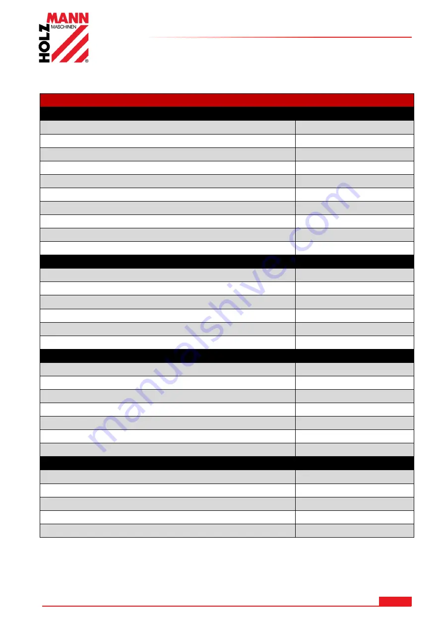 HOLZMANN MASCHINEN HOB 260NL User Manual Download Page 13