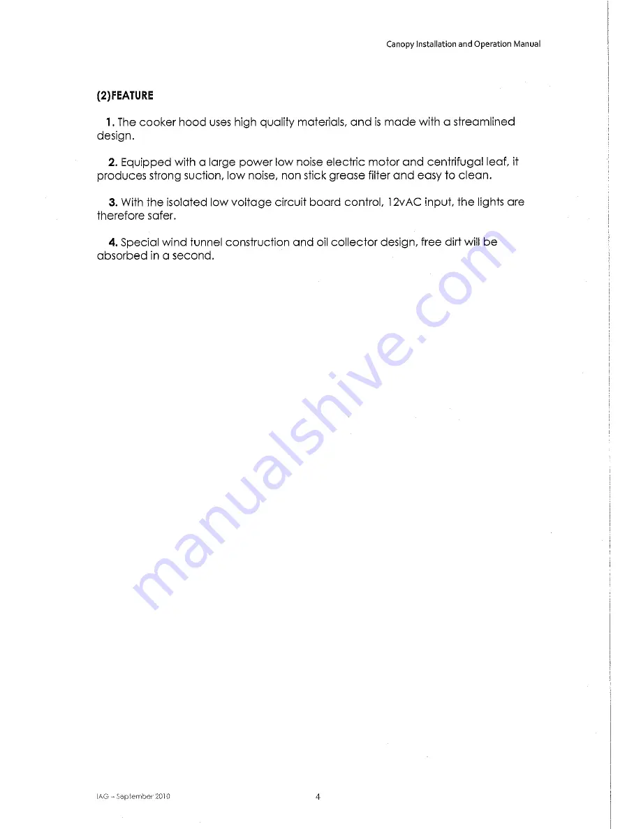 Home appliances AAG9SE3 Installation And Operation Manual Download Page 6