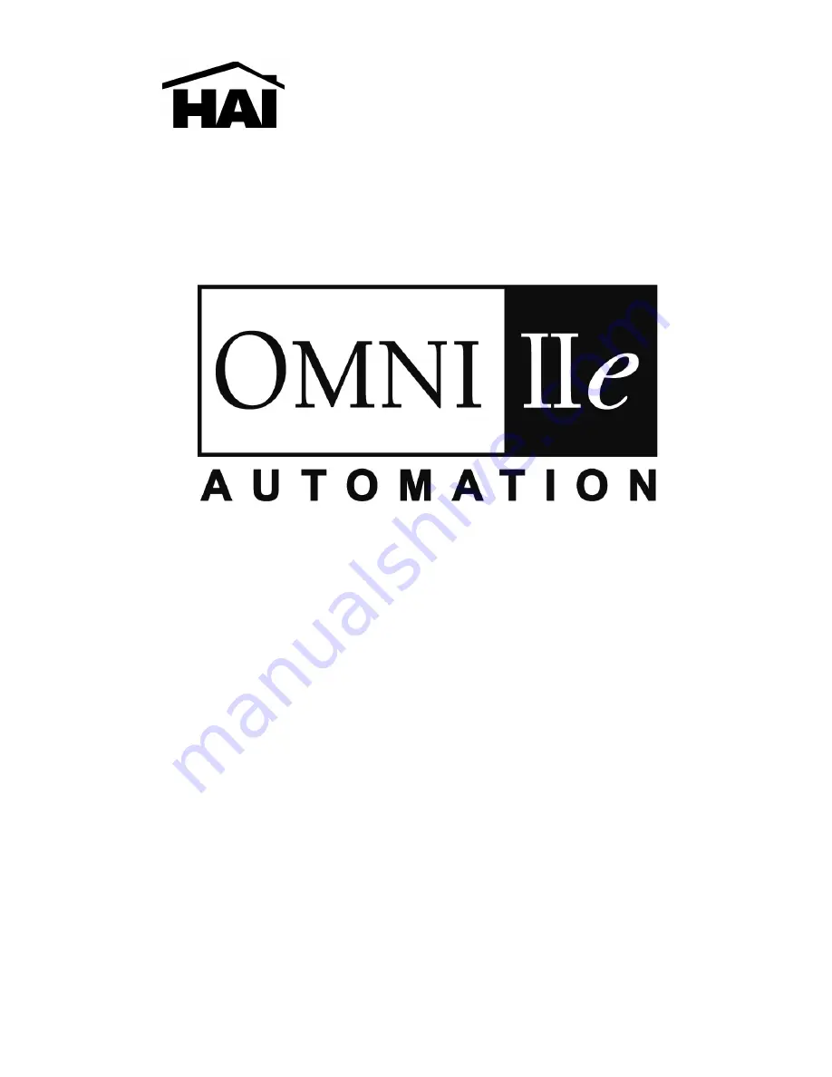 Home Automation INC. Omni IIe Owner'S Manual Download Page 1