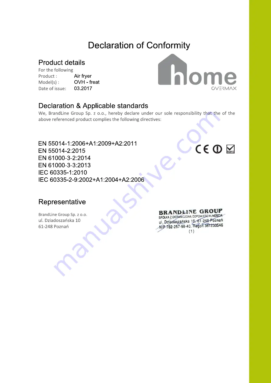 home overmax Freat User Manual Download Page 21