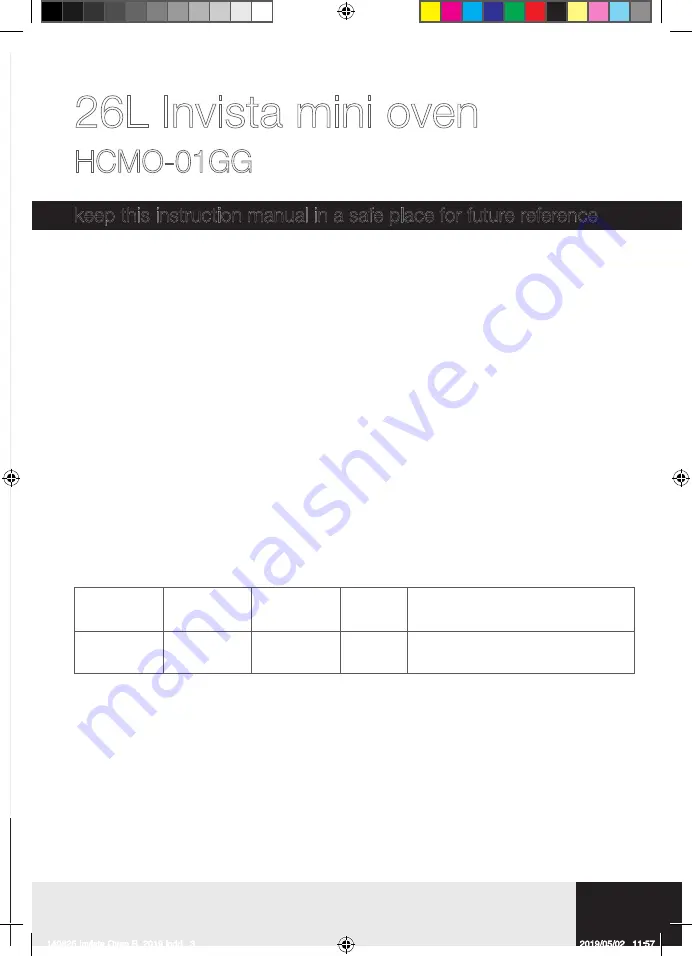 homechoice Invista HCMO-01GG Instruction Manual Download Page 3