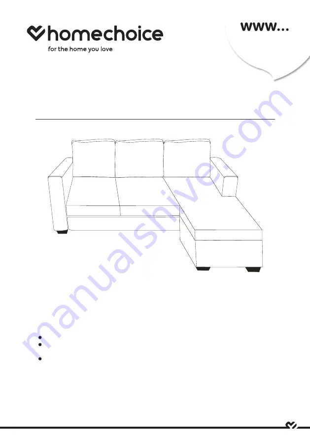 homechoice Jackson L-Shaped Sofa Assembly Instruction Download Page 1