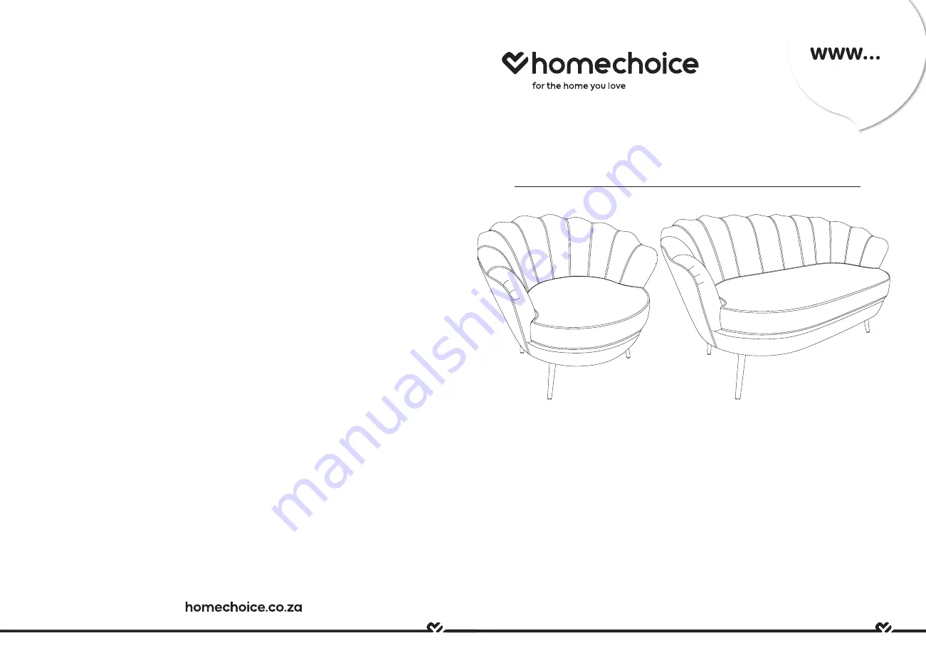 homechoice Lotus 2-Seater Couch Assembly Instruction Download Page 1