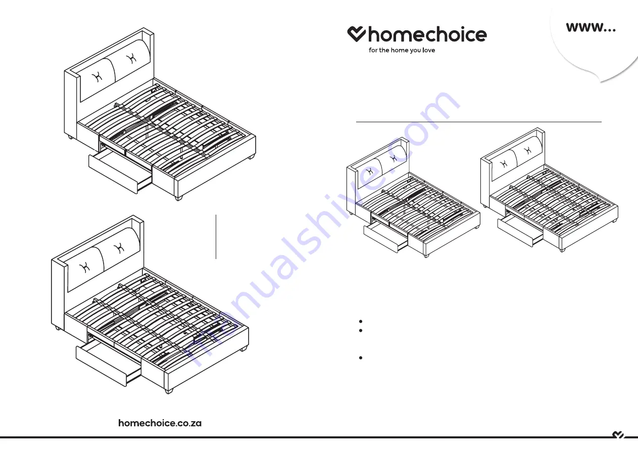 homechoice San Tropez Double bed Assembly Instruction Download Page 1