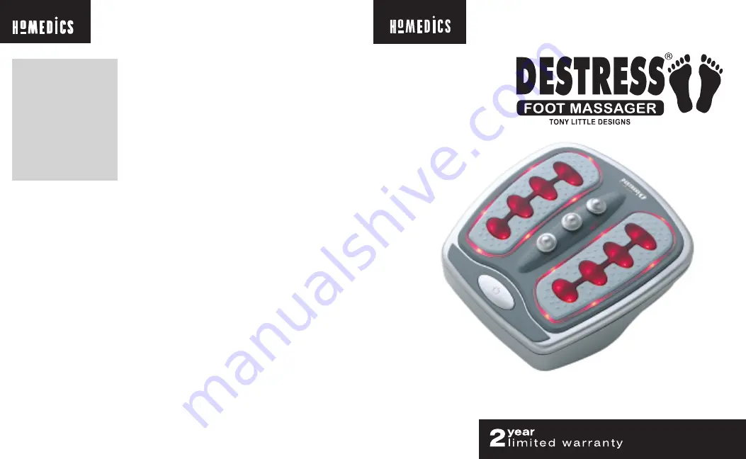 HoMedics Destress FM-100HTL Instruction Manual Download Page 1