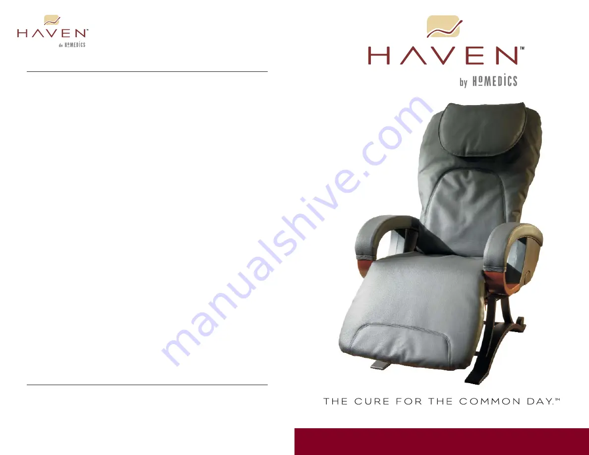 HoMedics HAVEN MR-100 Instruction Manual And  Warranty Information Download Page 1