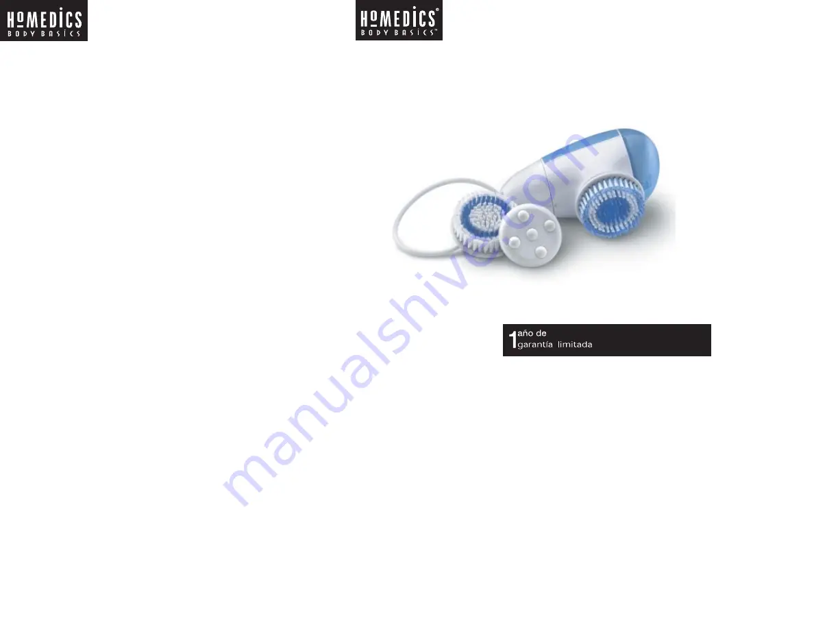 HoMedics HydroCLEANSE BA-200-SG Instruction Manual And  Warranty Information Download Page 3