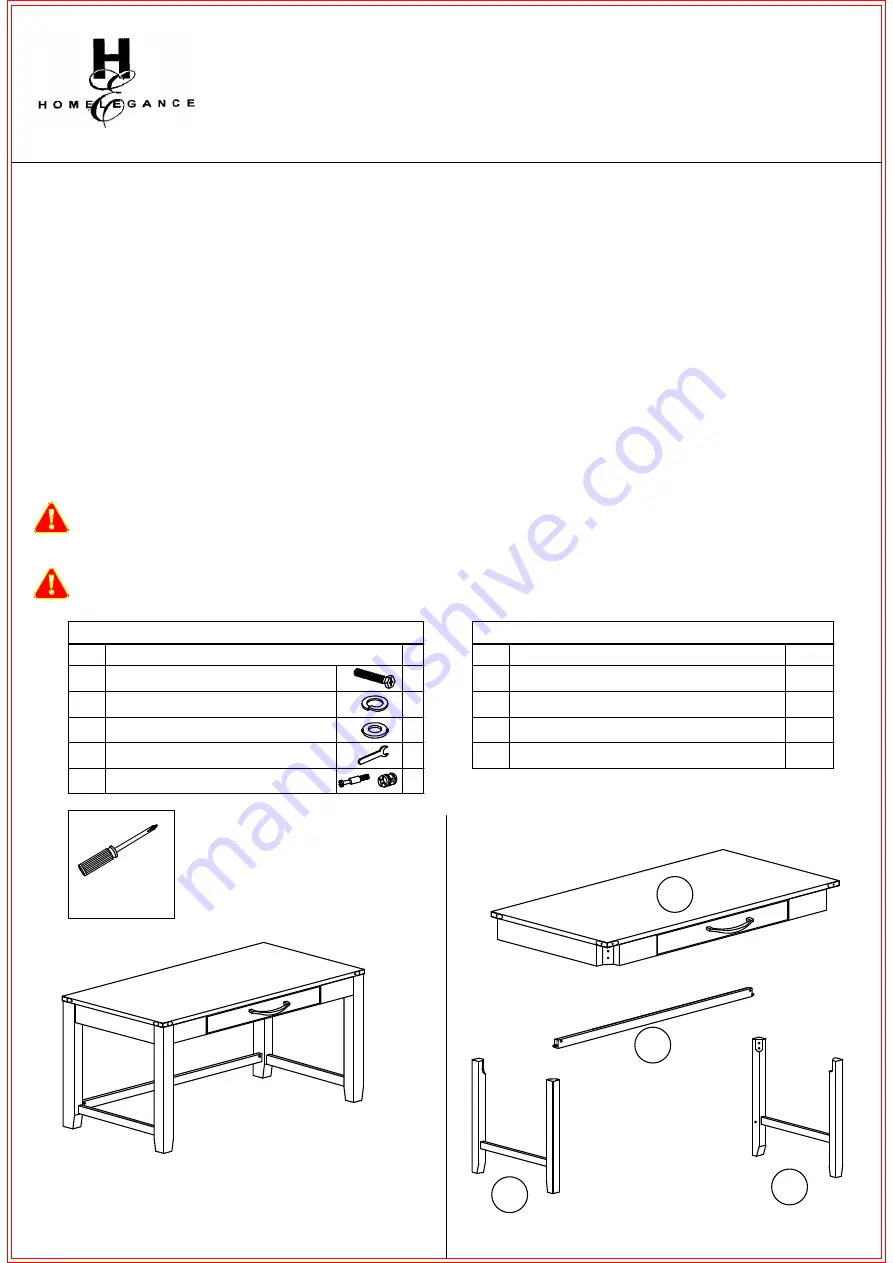 Homelegance 2042-16 Assembly Instruction Download Page 1