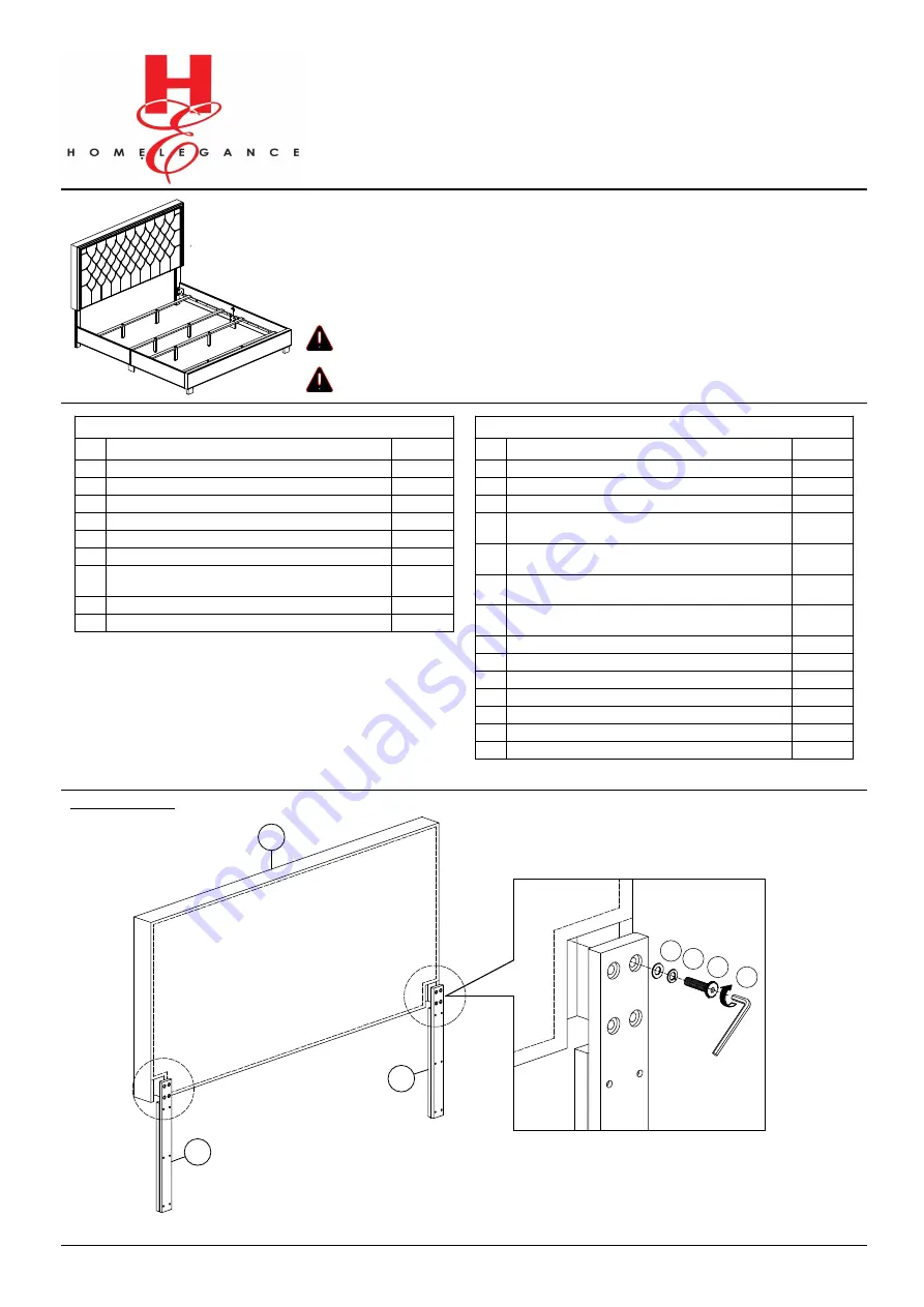 Homelegance CALIFORNIA 1662PEK-1CK Assembly Instruction Download Page 1