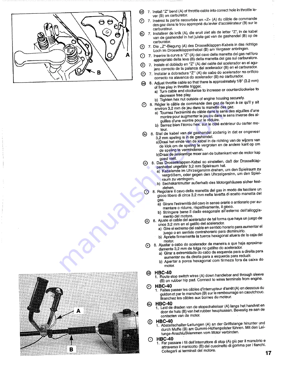 Homelite HBC-38 Owner'S Manual Download Page 17