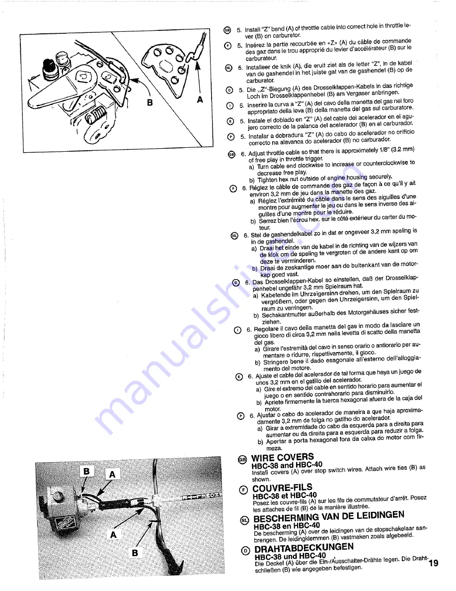 Homelite HBC-38 Owner'S Manual Download Page 19