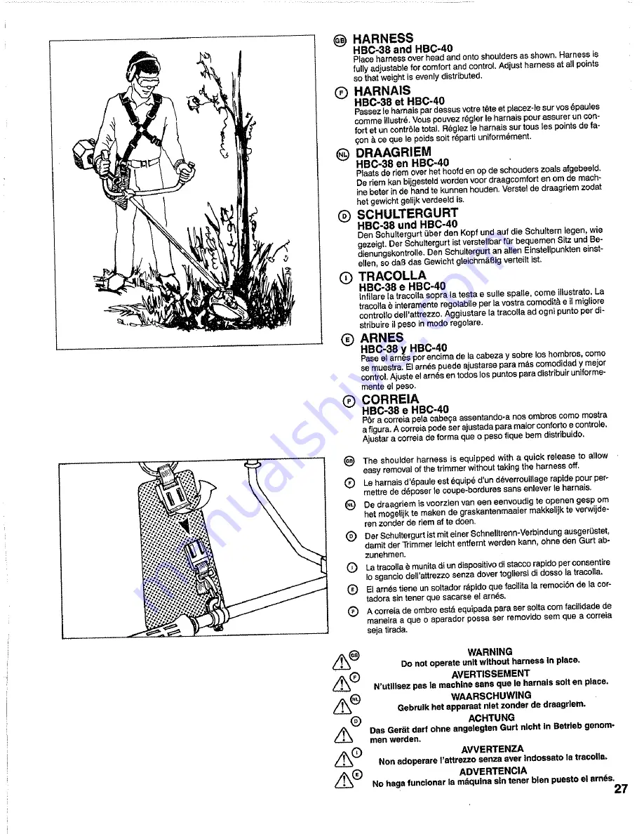 Homelite HBC-38 Owner'S Manual Download Page 27