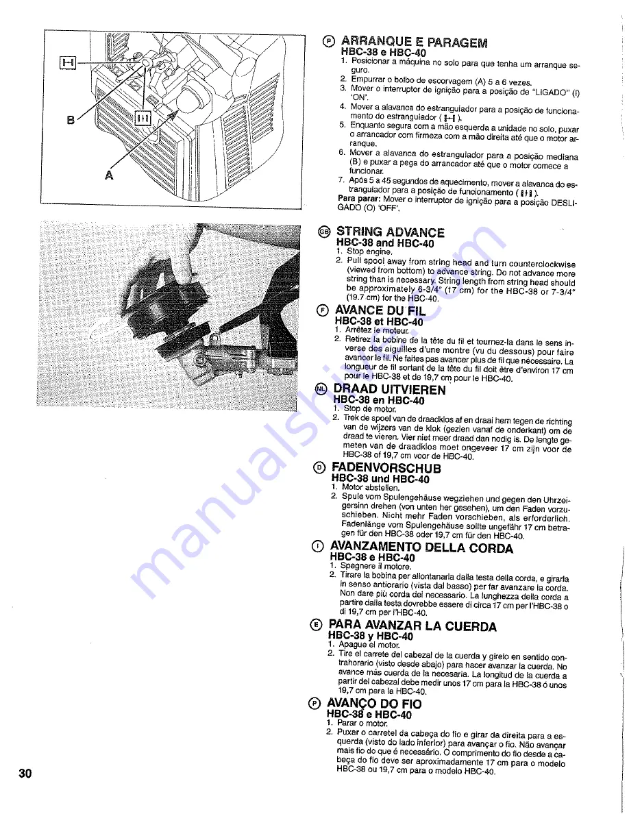 Homelite HBC-38 Owner'S Manual Download Page 30