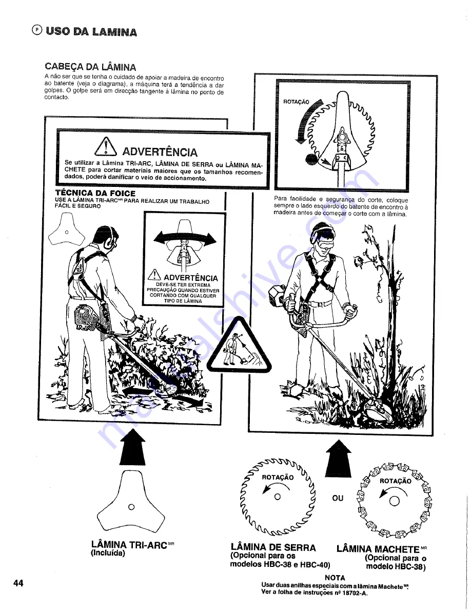 Homelite HBC-38 Owner'S Manual Download Page 44