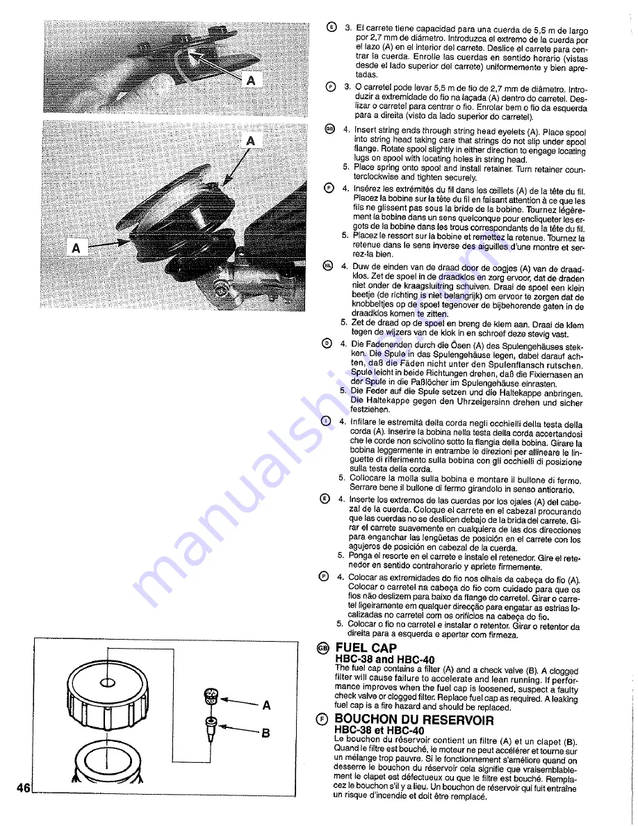 Homelite HBC-38 Owner'S Manual Download Page 46