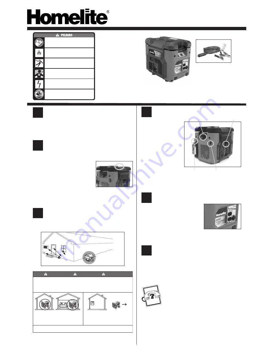 Homelite HG1800 series Quick Start Manual Download Page 2