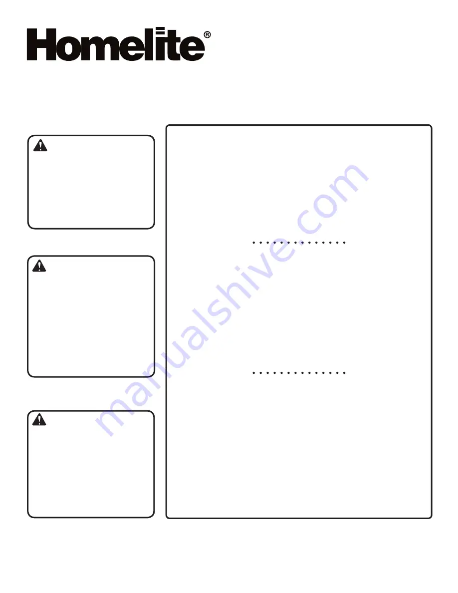 Homelite UT40520 Operator'S Manual Download Page 64