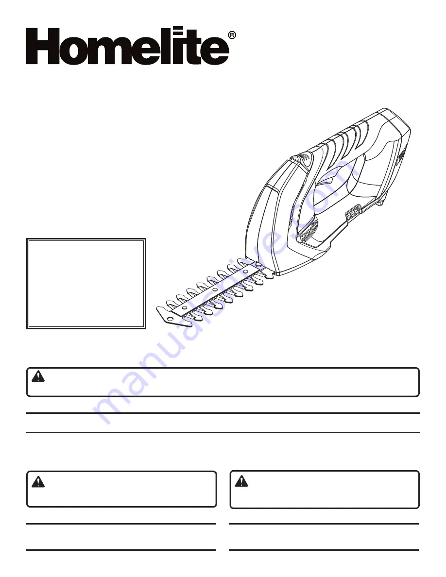 Homelite UT44173 Скачать руководство пользователя страница 1