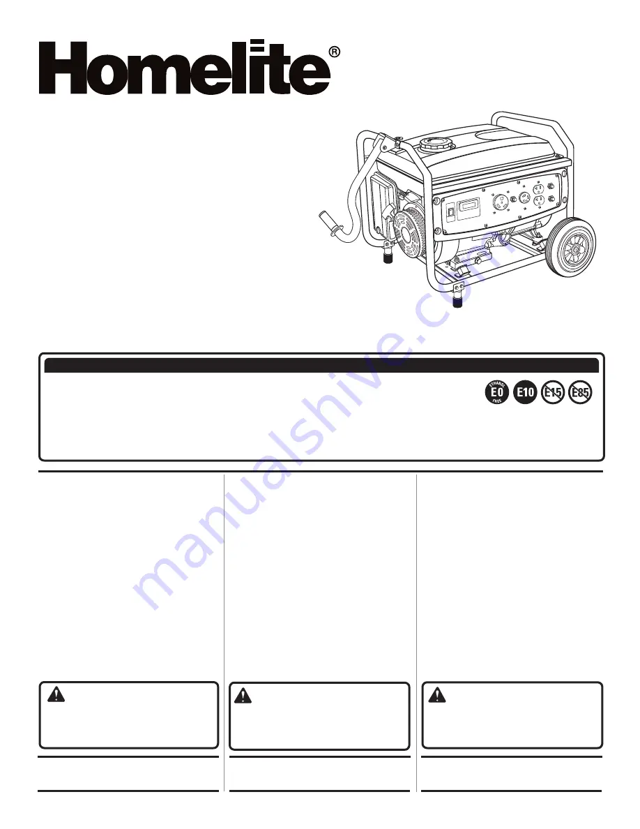 Homelite UT903655DA Operator'S Manual Download Page 1