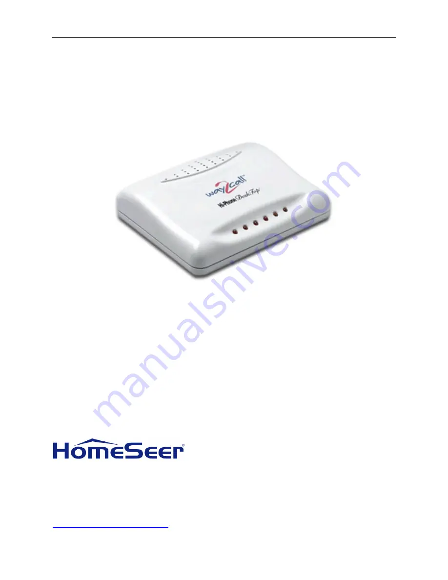 HomeSeer Way2Call Installation Manual Download Page 1