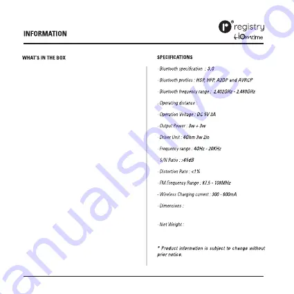 Homtime registry 1100755 User Manual Download Page 6