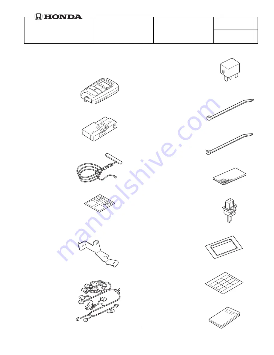 Honda 08E91-T2A-100 Installation Instructions Manual Download Page 1