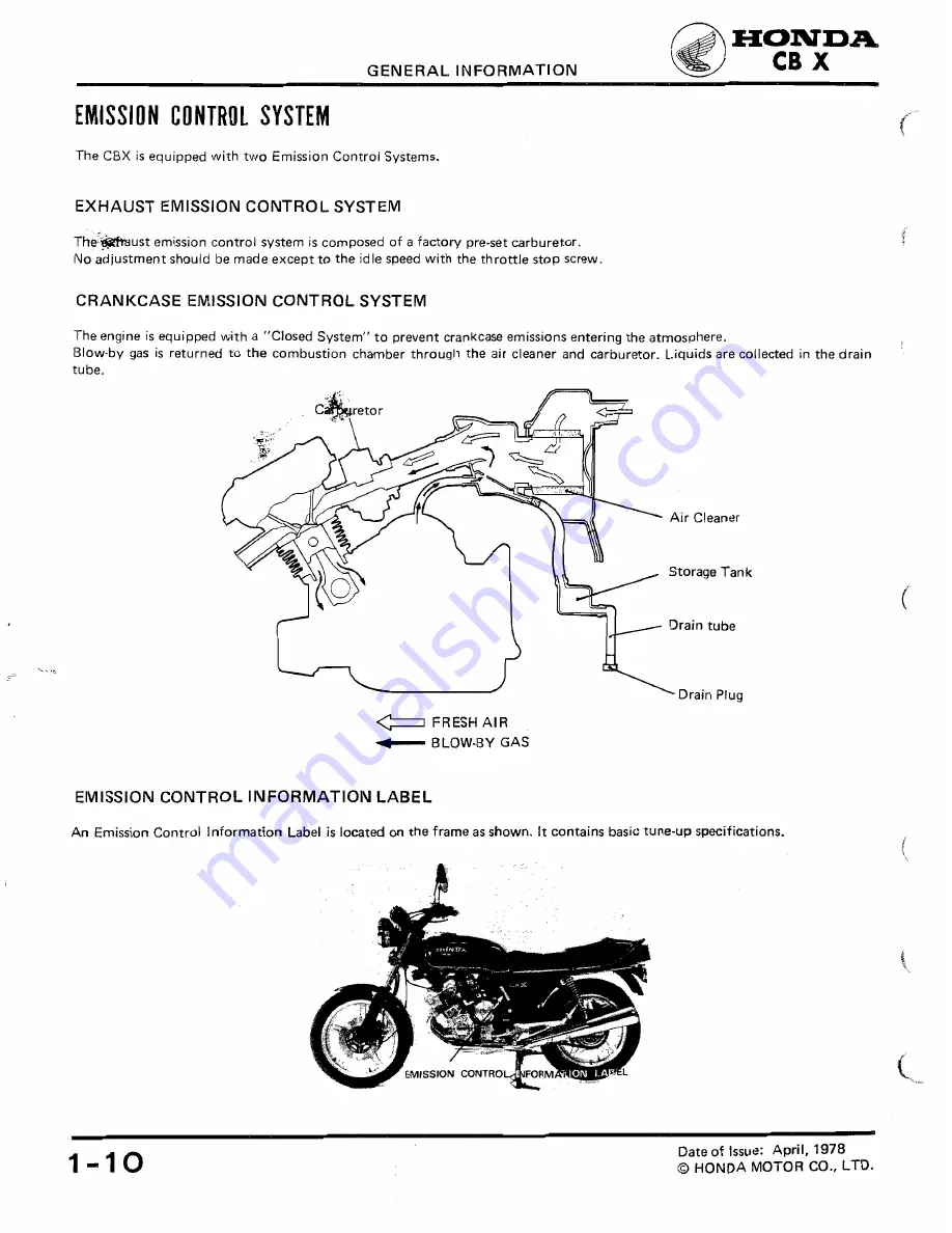 Honda 1979 CBX Shop Manual Download Page 16