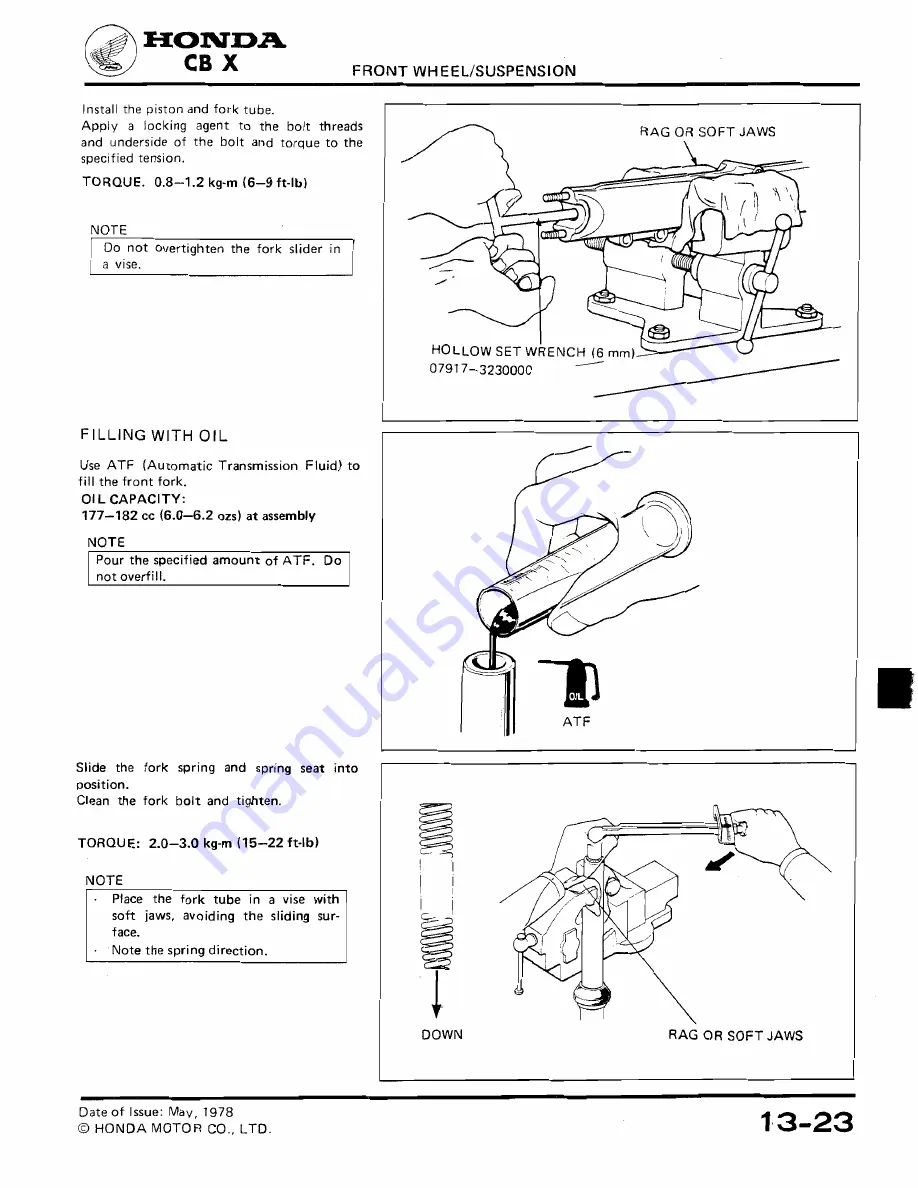 Honda 1979 CBX Shop Manual Download Page 207