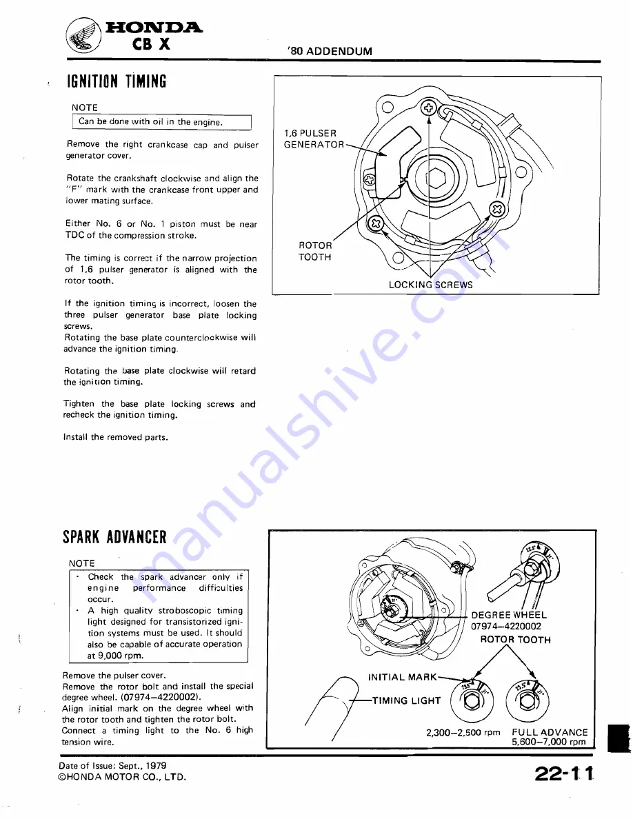 Honda 1979 CBX Shop Manual Download Page 296