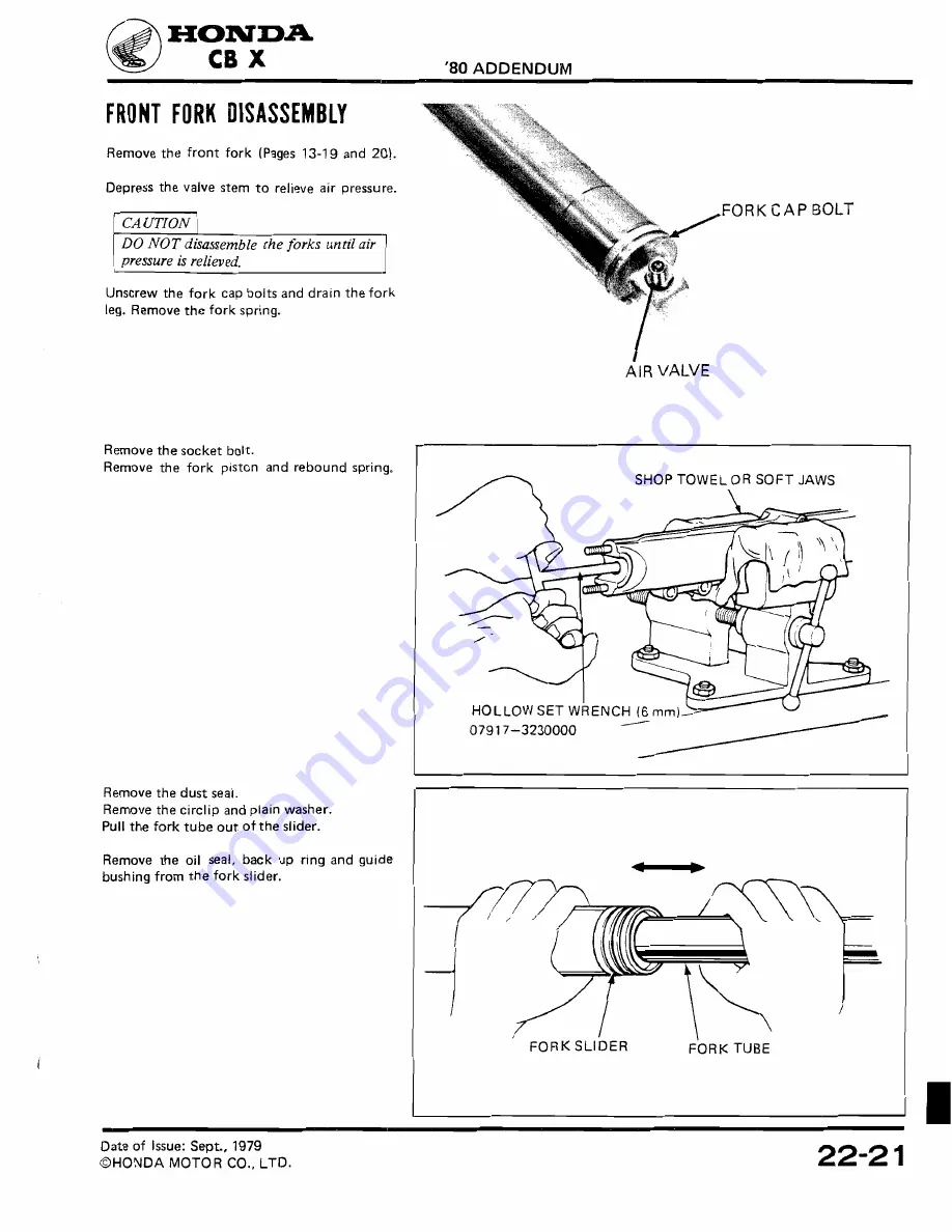 Honda 1979 CBX Shop Manual Download Page 306