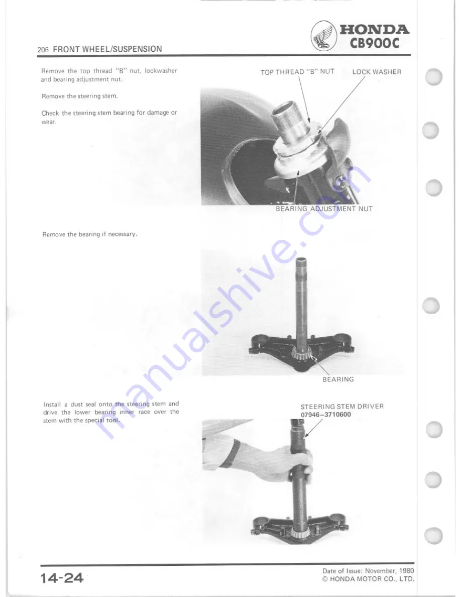 Honda 1980 CB900C Скачать руководство пользователя страница 207