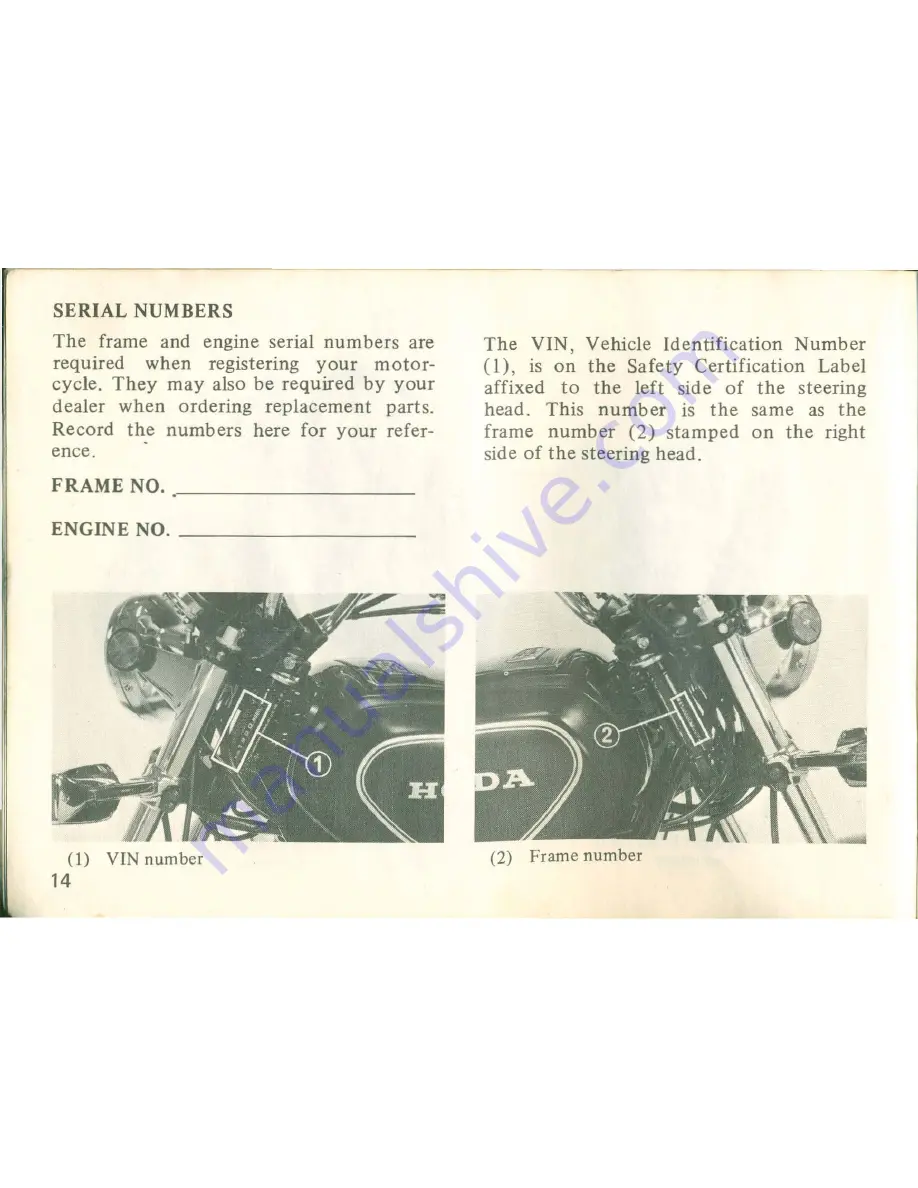 Honda 1980 GL1100 GOLDWING Owner'S Manual Download Page 19