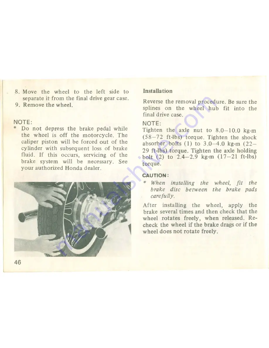 Honda 1980 GL1100 GOLDWING Owner'S Manual Download Page 51