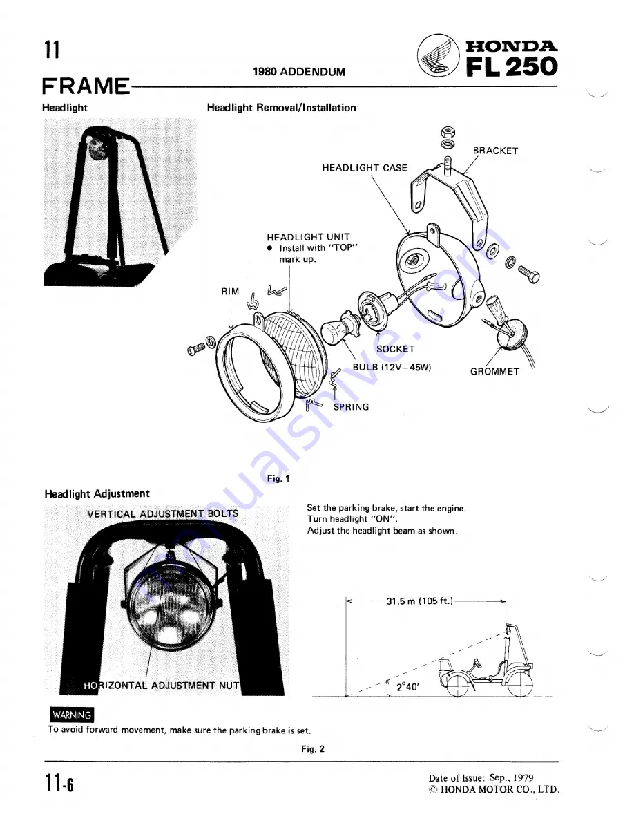 Honda 1981 Odyssey FL250 Shop Manual Download Page 100