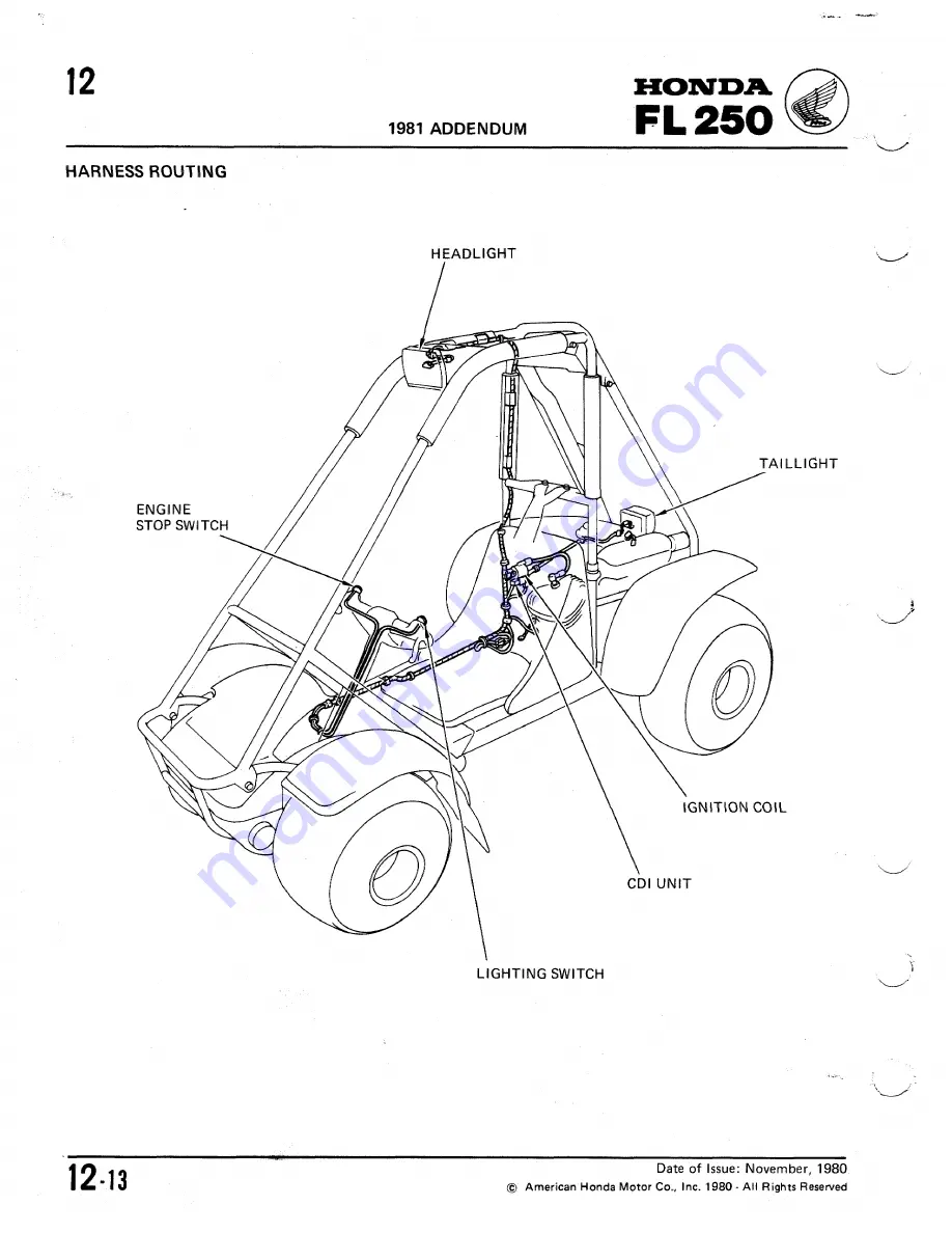 Honda 1981 Odyssey FL250 Shop Manual Download Page 118