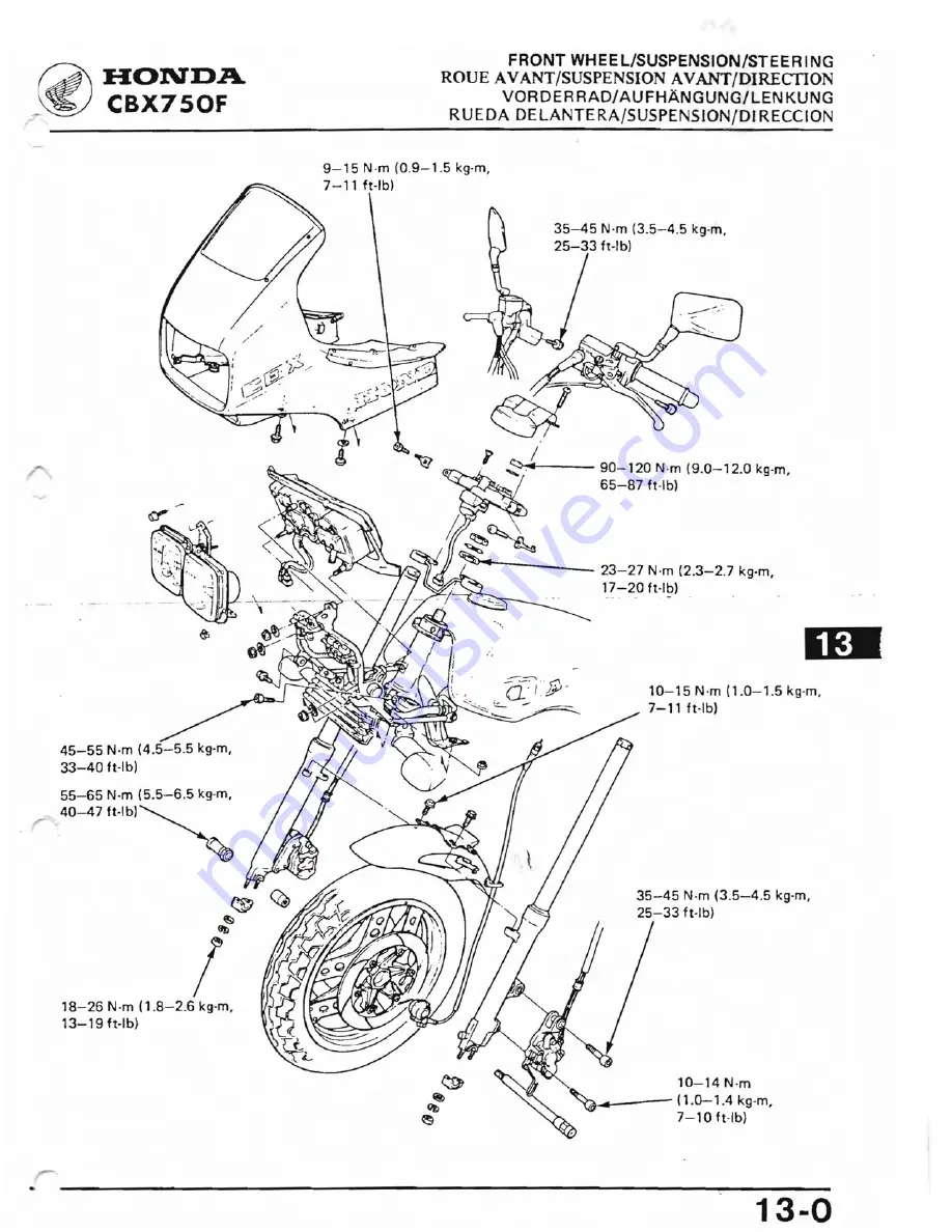 Honda 1984 CBX750F Скачать руководство пользователя страница 179