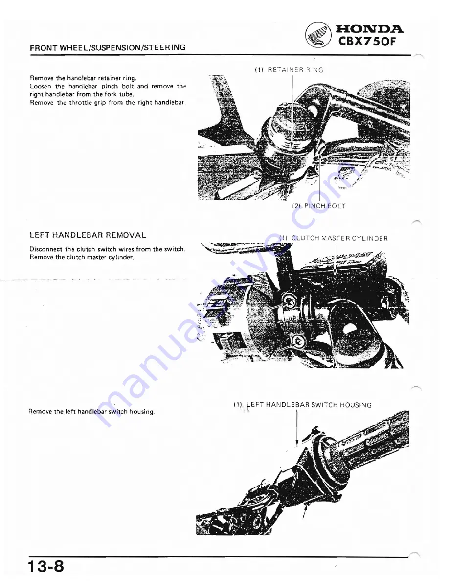 Honda 1984 CBX750F Скачать руководство пользователя страница 188