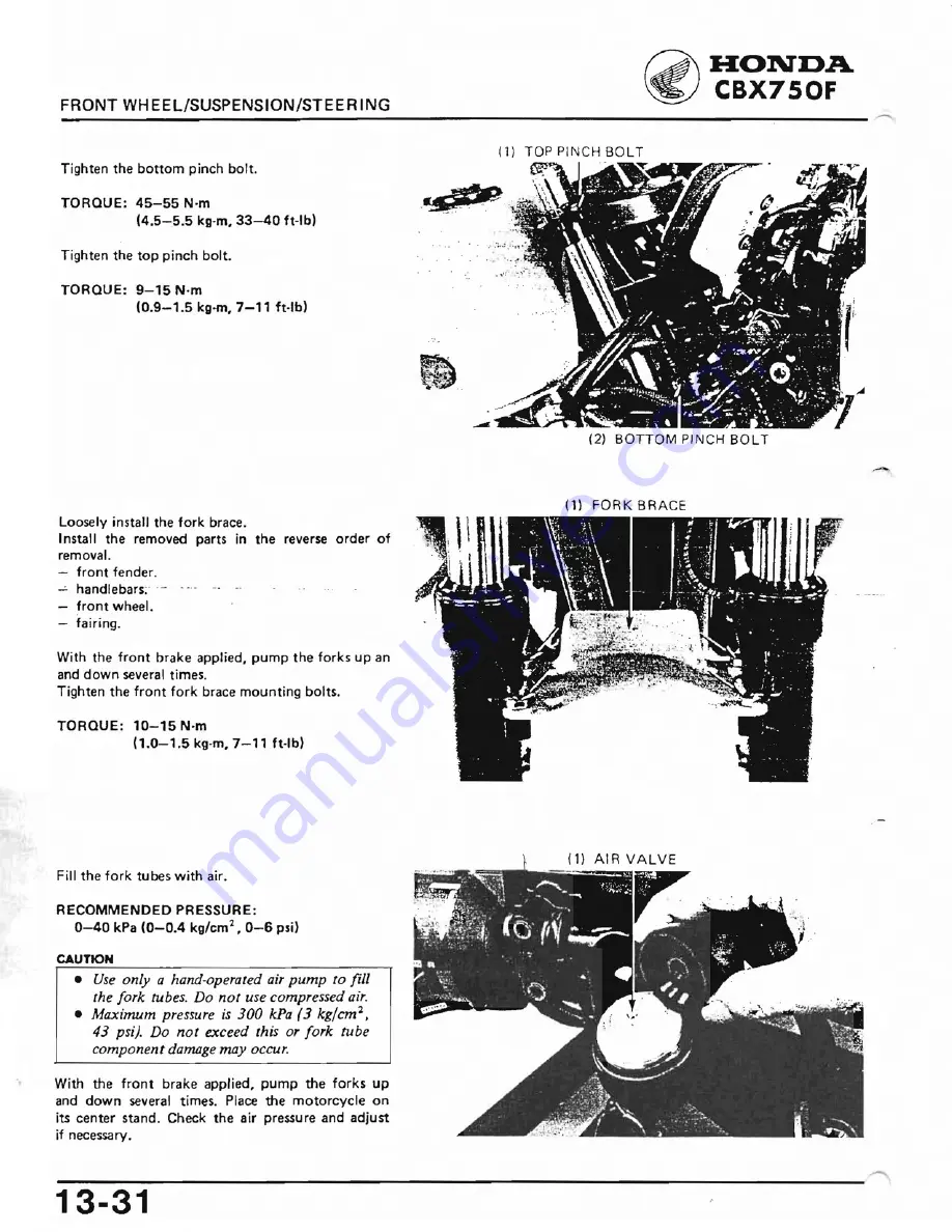 Honda 1984 CBX750F Скачать руководство пользователя страница 211