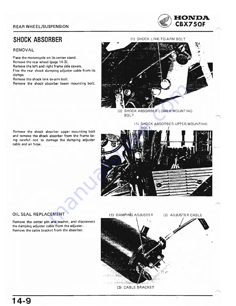 Honda 1984 CBX750F Скачать руководство пользователя страница 230