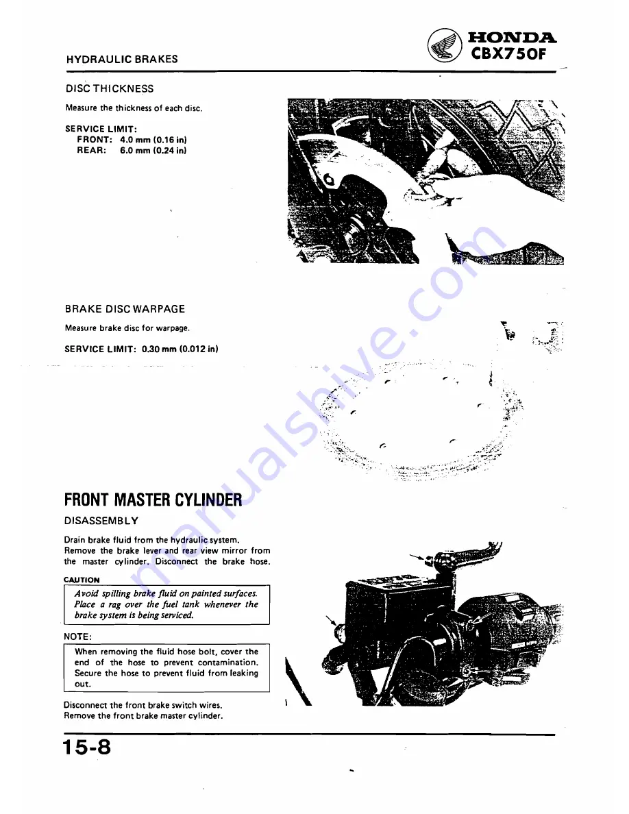 Honda 1984 CBX750F Скачать руководство пользователя страница 252