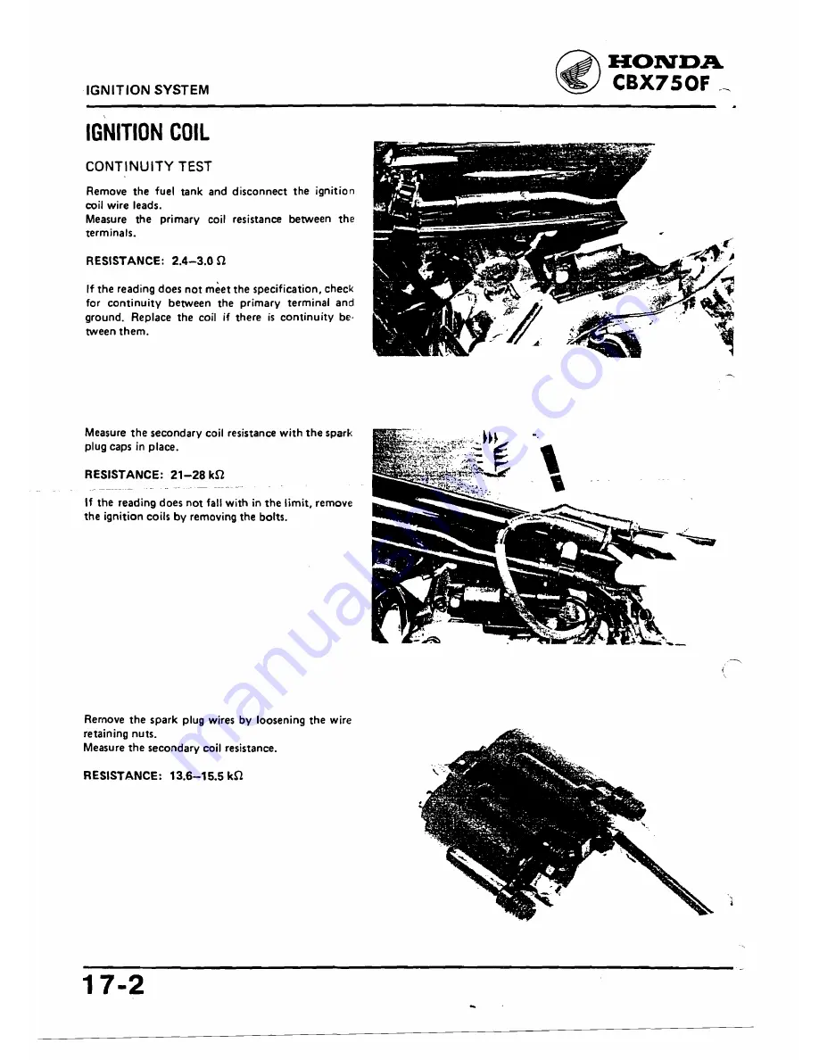 Honda 1984 CBX750F Workshop Manual Download Page 277