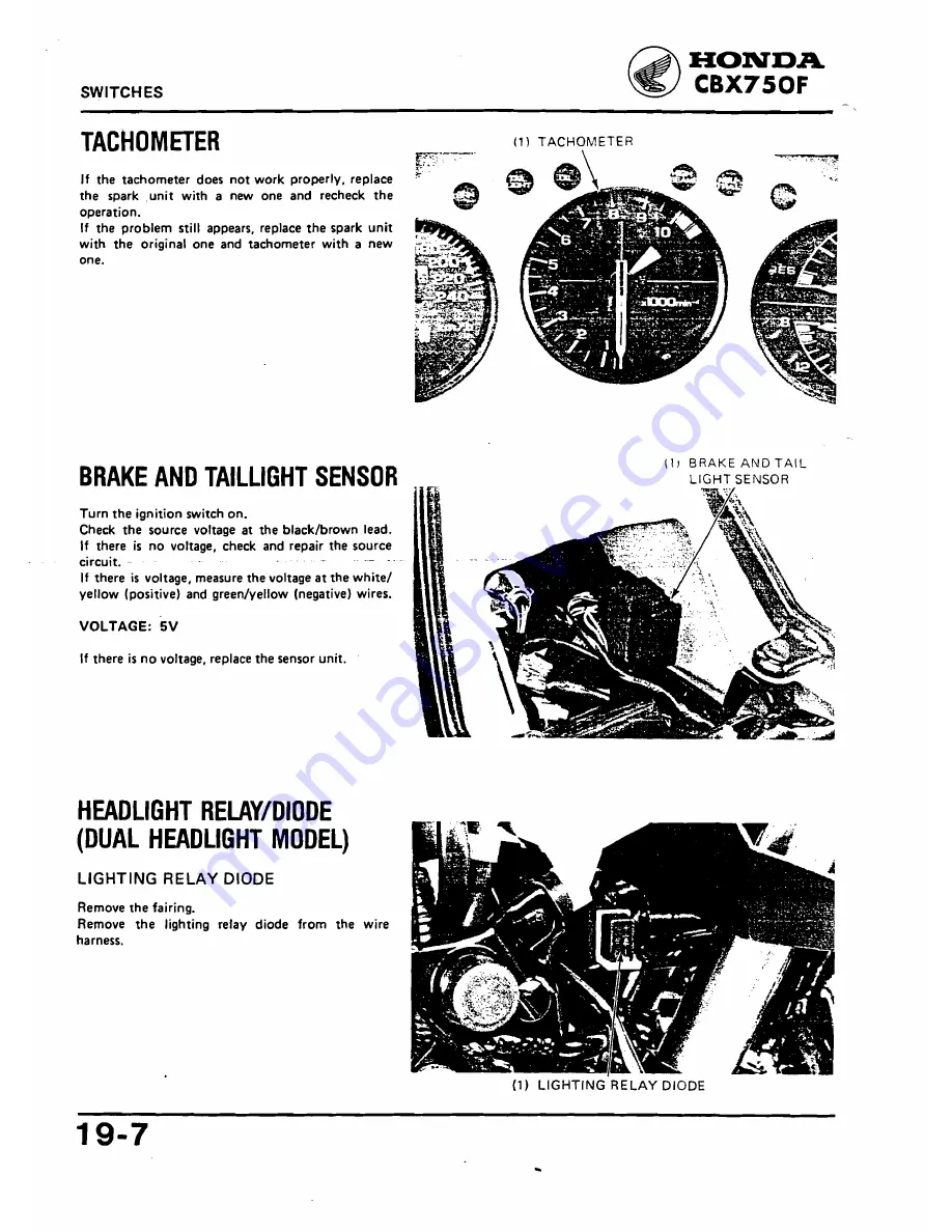 Honda 1984 CBX750F Скачать руководство пользователя страница 295