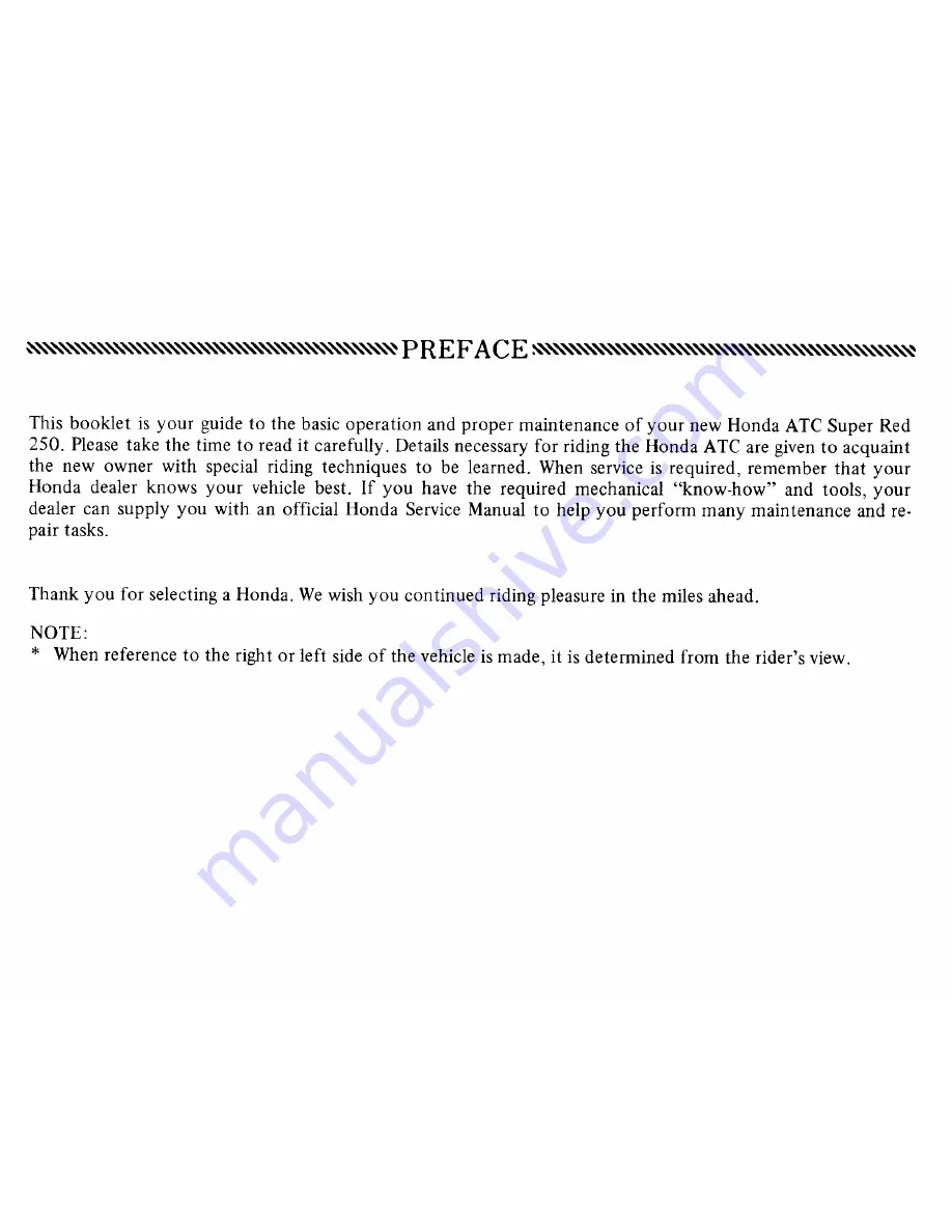 Honda 1986 ATC 250ES Owner'S Manual Download Page 4