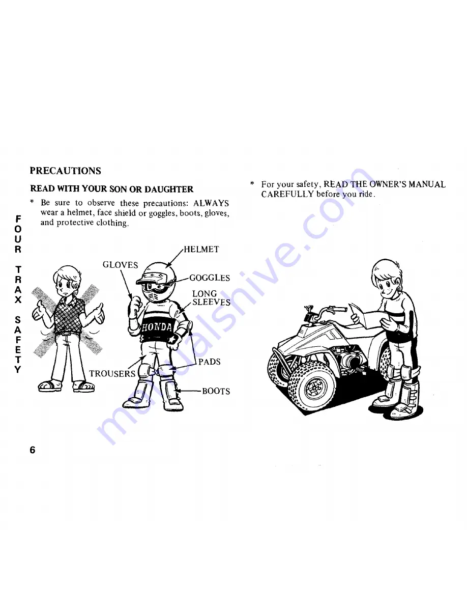 Honda 1986 FOUR TRAX 70 Скачать руководство пользователя страница 10